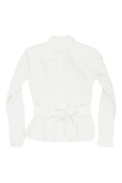 Le Dix cotton poplin point collar button-front peplum shirt