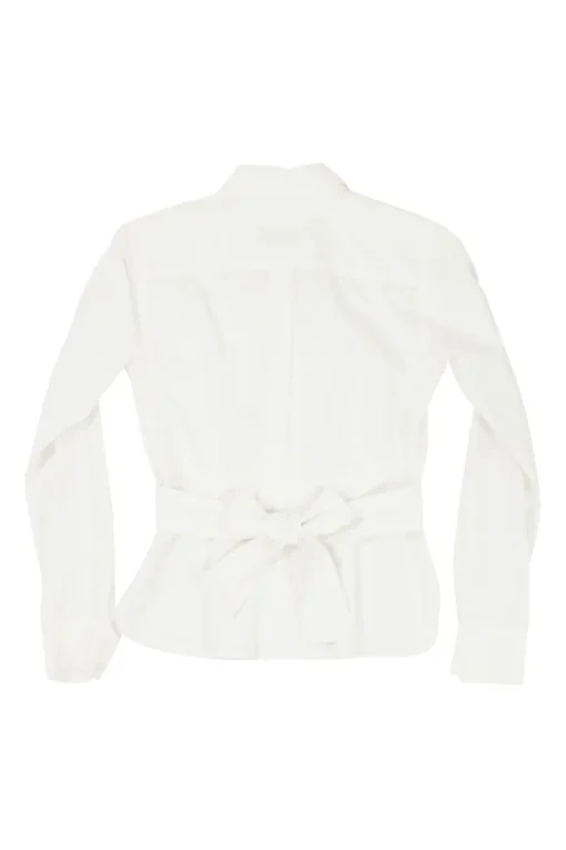 Le Dix cotton poplin point collar button-front peplum shirt