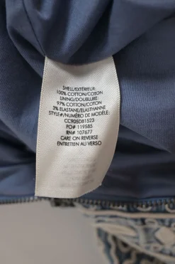 Light-wash indigo Rouleaux embroidered cotton denim sleeveless shift dress