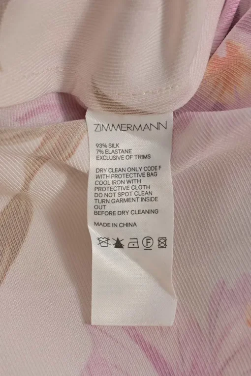 Lilac draped silk-blend floral print twist-front plunge neck long sleeve A-line dress