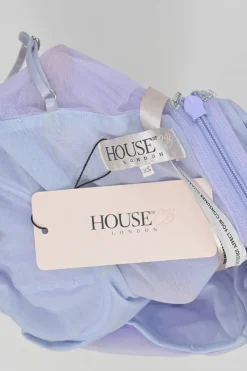 Lilac polyester-blend organza Ella ruched slip dress with adjustable spaghetti straps