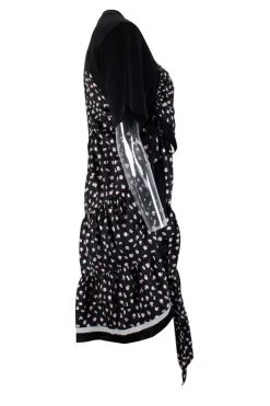 Long layered floral black top