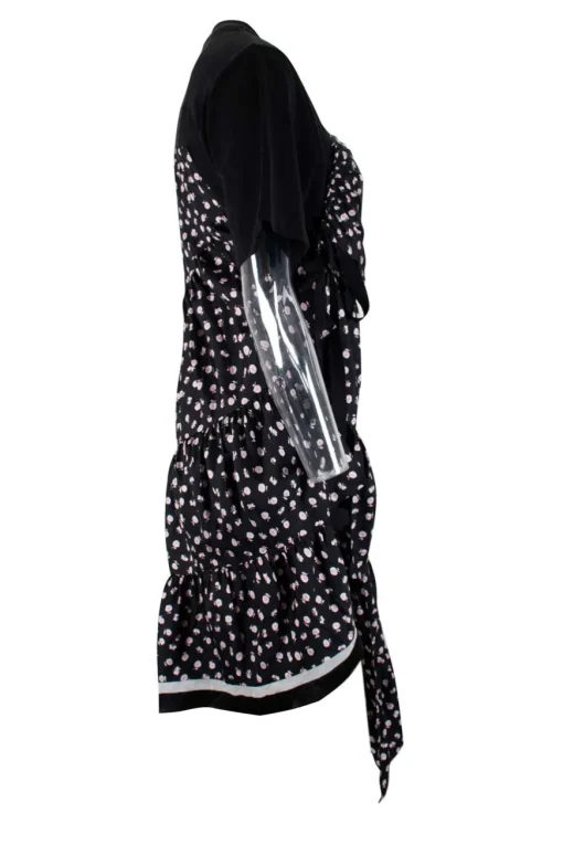 Long layered floral black top