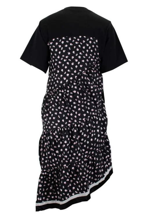 Long layered floral black top