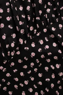Long layered floral black top