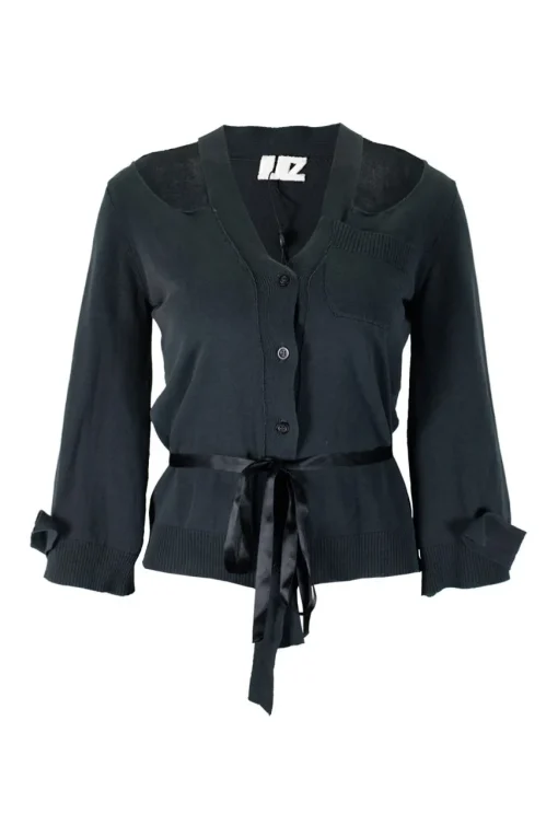 Lutz Hulle grey cardigan with cut on shoulders