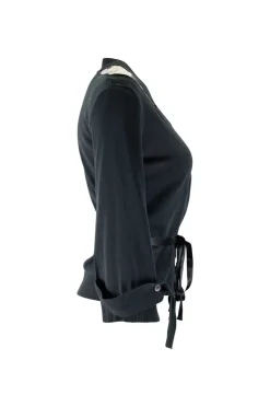 Lutz Hulle grey cardigan with cut on shoulders