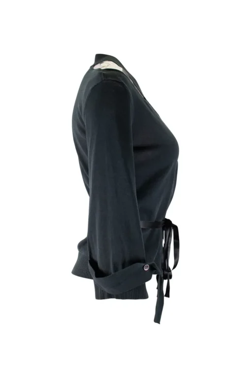 Lutz Hulle grey cardigan with cut on shoulders