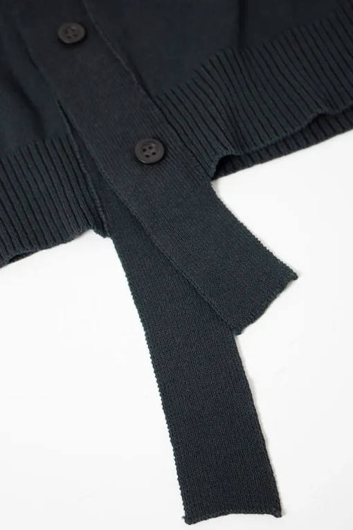 Lutz Hulle grey cardigan with cut on shoulders