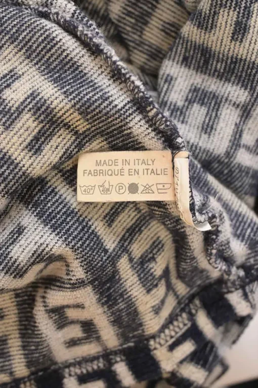 Mare anthracite cotton-blend Zucca monogram pullover short sleeve knit top