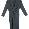 Marl charcoal knit mini dress with front twist