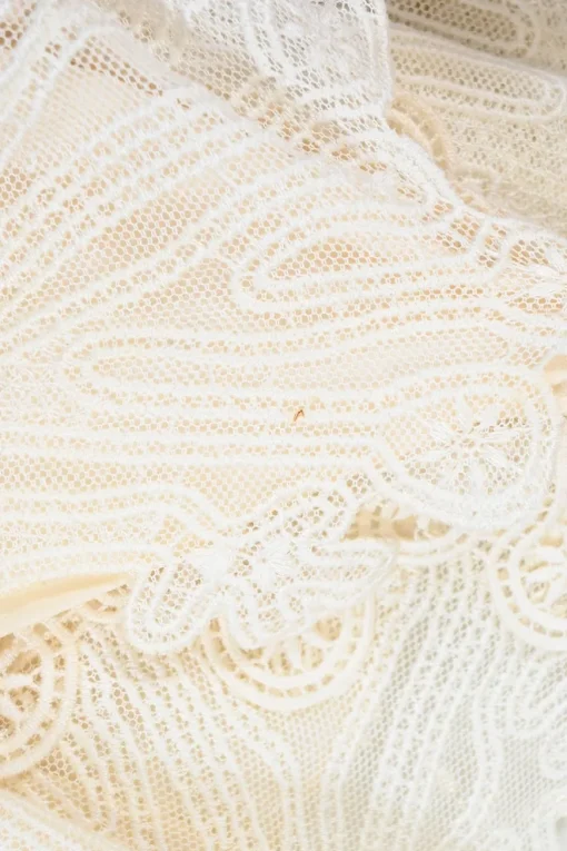 Milk lace-trimmed silk layered cutout drop-waist slip dress with scalloped edges