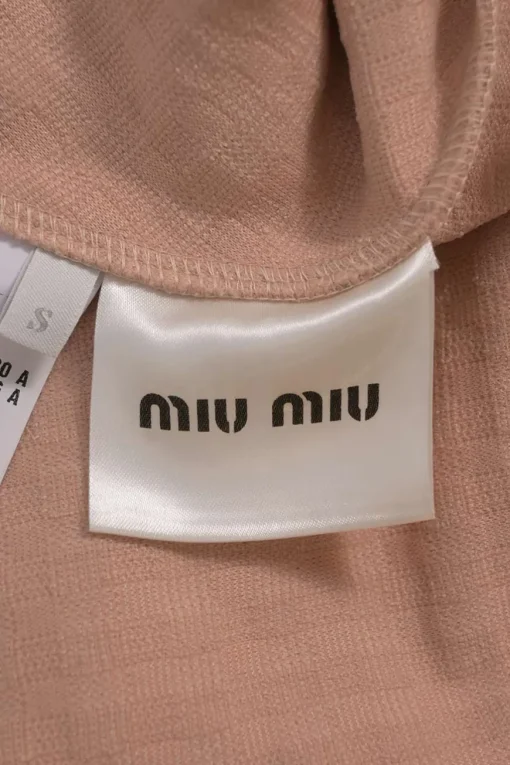 Miu Miu A-Line peachy knitted textured mini dress