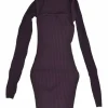 Mulberry pima cotton-spandex blend shrug rib knit sweater mini dress