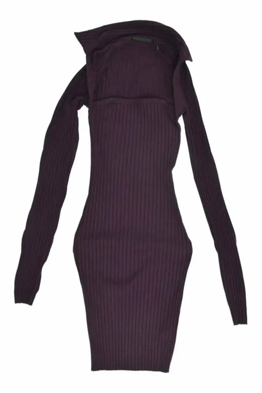 Mulberry pima cotton-spandex blend shrug rib knit sweater mini dress