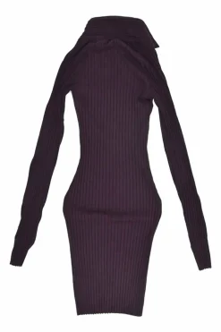 Mulberry pima cotton-spandex blend shrug rib knit sweater mini dress