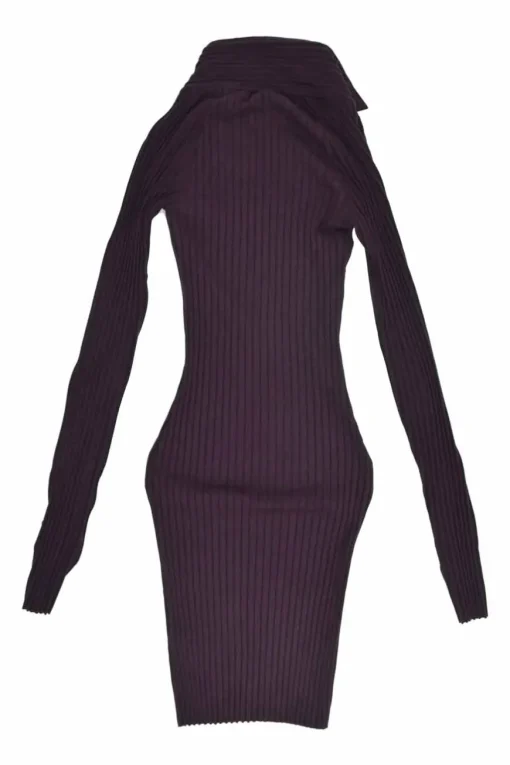 Mulberry pima cotton-spandex blend shrug rib knit sweater mini dress