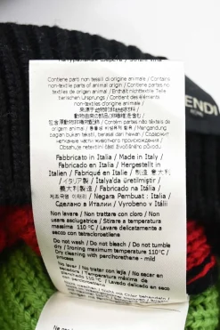 Multi-color wool all-over logo intarsia knit crewneck pullover oversized sweater