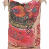 Multi-colour double exposure gazette floral print cowl neck bubble camisole with self-tie straps
