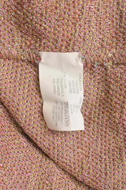 Multi-colour floral zig zag rayon-blend jacquard knit cardigan