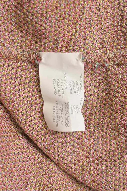 Multi-colour floral zig zag rayon-blend jacquard knit cardigan