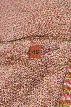 Multi-colour floral zig zag rayon-blend jacquard knit cardigan