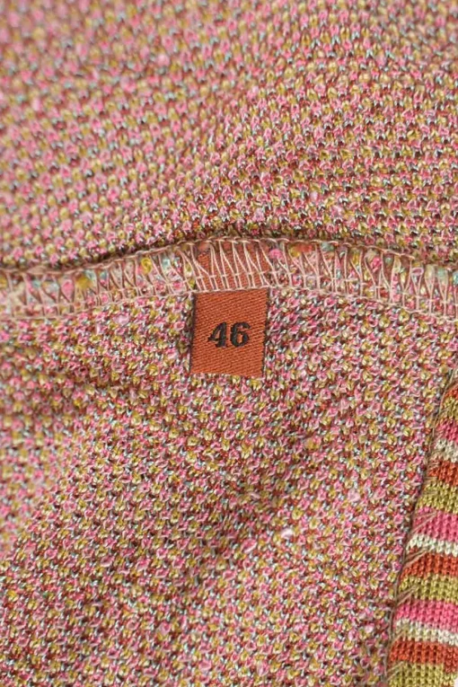 Multi-colour floral zig zag rayon-blend jacquard knit cardigan
