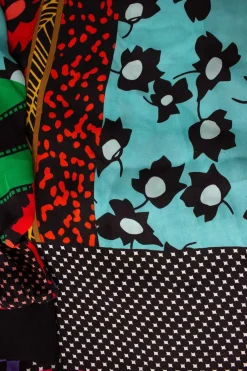 Multi-colour graphic patchwork mini shift dress