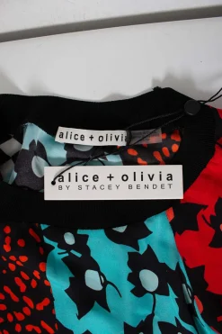 Multi-colour graphic patchwork mini shift dress