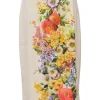 Multi-colour silk-blend floral print midi pencil skirt