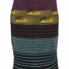 Multi-colour stripe patchwork cotton jersey and wool pencil skirt