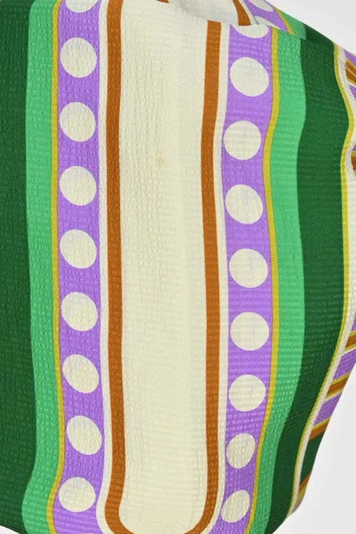 Multi-colour viscose abstract foulard print cap sleeve A-line kaftan dress