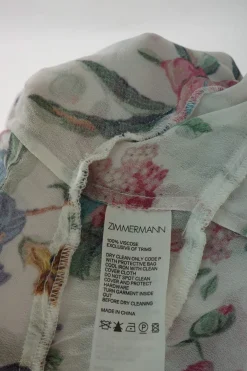 Multi-colour viscose floral print semi-sheer cotton voile pintuck ruffle shift dress with cutout edge trim inserts