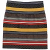 Multi-coloured viscose-blend combination Dobby jacquard stripe pull-on mini skirt