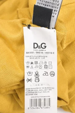 Mustard yellow silk interlock jersey button-front cardigan