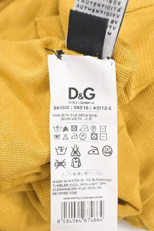 Mustard yellow silk interlock jersey button-front cardigan