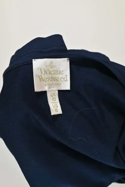 Navy and black cocotte style tank top with orb broderie appliqué