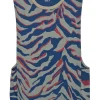 Navy and charcoal screen-printed cotton jersey drop muscle tank featuring graphic tiger motif