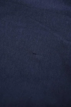 Navy and orange embellished cotton jersey knit Testaccio Bay graphic T-shirt featuring tonal bead broderie motif