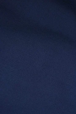 Navy and white viscose V jacquard knit short sleeve skater dress