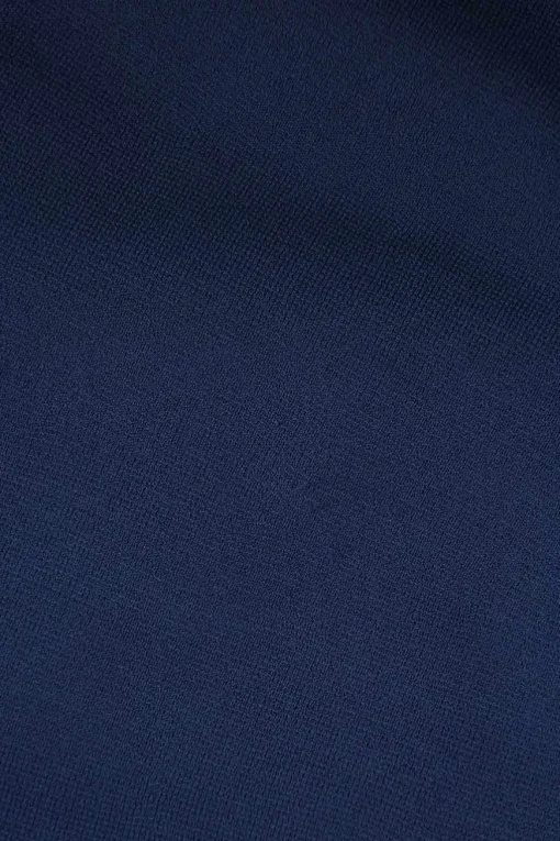 Navy and white viscose V jacquard knit short sleeve skater dress