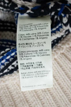 Navy, blue and white pattern knit vest top