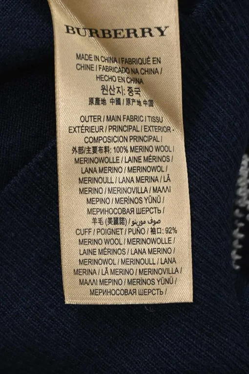 Navy blue merino wool knit crewneck Fair Isle pullover sweater