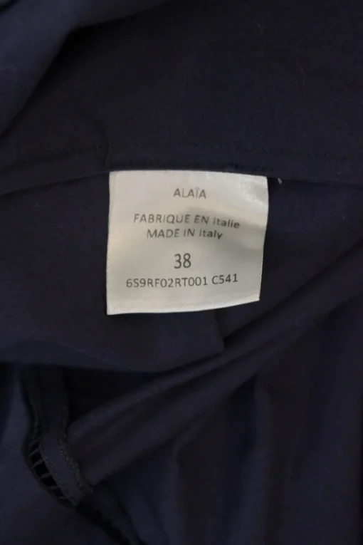 Navy cotton poplin paneled A-line midi shirt dress with cutout edge trim detailing