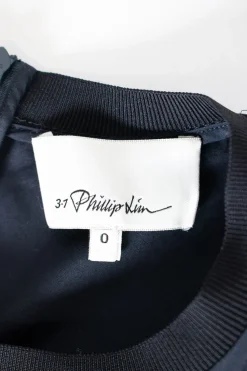 Navy cotton poplin short sleeve cutout mini dress with self tie waist