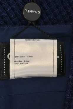 Navy cotton racked knit pinafore drop-waist shift dress