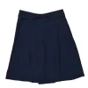 Navy cupro pleated tie-waist skort
