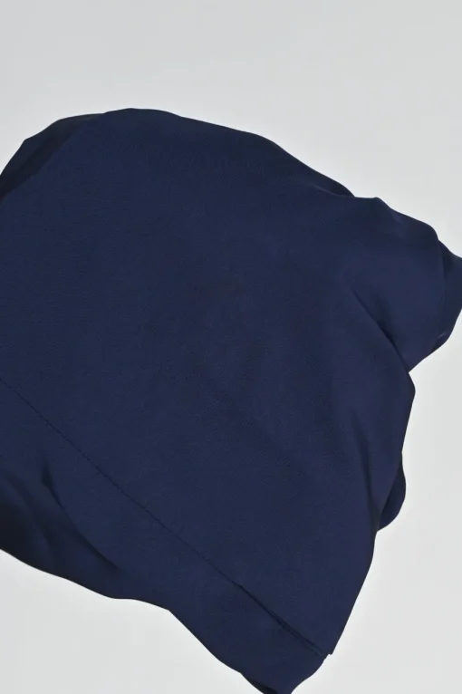 Navy cupro pleated tie-waist skort