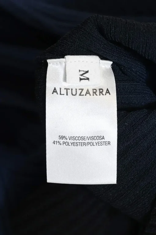 Navy dip-dyed viscose-blend one-shoulder plissé knit top