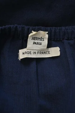 Navy gathered cotton voile off-shoulder button-front shirt with drawstring neckline